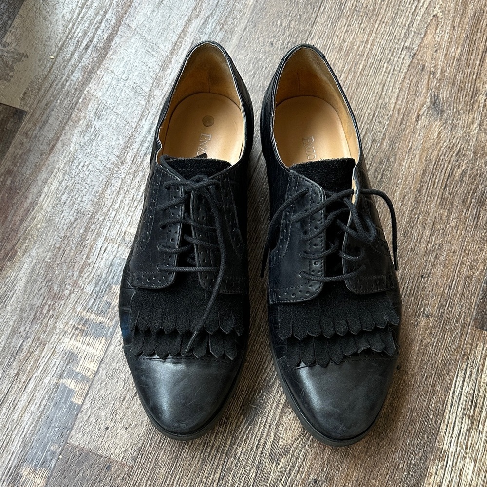 Enzo Angiolini Black Leather Flats
